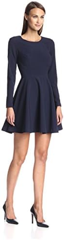 SOCIETY NEW YORK Women's Fit-and-Flare Dress, Navy, 4 US