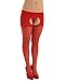 Sheer Crotchless Pantyhose Black Red or Beige Regular