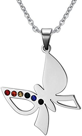 Richy-Glory - Rainbow color butterfly necklaces&amp;pendants for women