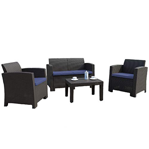 W Cushions Glass Coffee Table C Shape Outdoor Wicker Sectional Sofa Set Beige Modern Deck Rattan Furniture For Garden Poolside Balcony Tangkula 4 Piece Patio Furniture Set Conversation Sets Patio Furniture Accessories