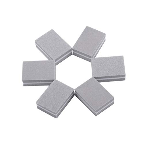 YIMART 20 Pcs Double-sided Mini Nail Buffer Block Colorful Sponge Nail Polish Sanding Buffer Strips Nail File Blocks Manicure Tools (Gray)