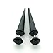 Solid Black - Acrylic Fake Tapers - Cheaters - 0G Gauge - 8mm