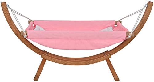 TROYA BEBEK Wooden Baby Hammock for Sleeping and Baby Throttle - Made by Real Beech (Pink)