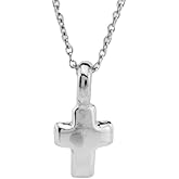 FLYINGTUTU Sterling Silver Tiny Cross Charm Necklace, 18"