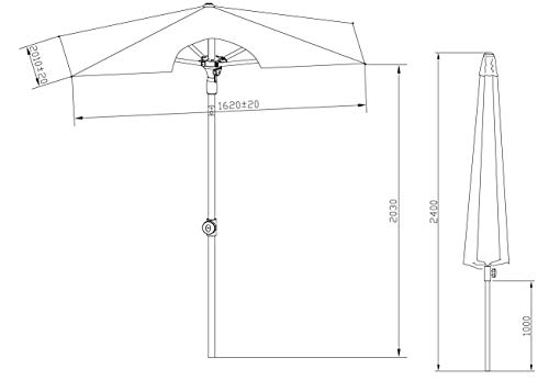 SORARA Rechteckiger Balkonschirm | 160 x 200 cm – Bild 7