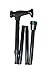 DMI Adjustable Folding Cane with Ergonomic Handle, Lightweight, Sturdy and Support up to 250 pounds, Great for Travel, Walking Stick, Black