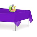 Purple 1 Pack Premium Disposable Plastic Tablecloth 54 Inch. x 108 Inch. Rectangle Table Cover By Grandipity