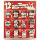 12 Fucking Reasons to Drink on Christmas 12pc Shot Glass Set Christmas Party Glasses
