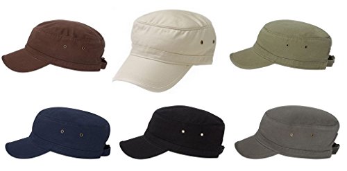 ECOnscious 100% Organic Cotton Twill Corps Hat - 6 Pack (Grey, Black, Navy, Brown, Stone, Army)