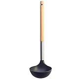 Typhoon Living Nylon And Beechwood Ladle, Durable Wooden Handle, Won't Scratch Non-stick Cookware, Odor And Stain Resistant