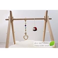 Wooden baby gym frame, foldable play gym, activity gym, hanging bar, baby play gym bar, wood, non toxic, organic