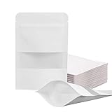 100 Pcs Resealable bags,3.5" x 5.5" Stand Up White