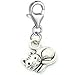 Pro Jewelry Dangling "Curled up Kitty" Clip-on Bead for Charm Bracelet
