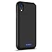 Battery Case for iPhone Xr, 5500mAh Conqto Portable Protective Power Charging Case Compatible with iPhone Xr(6.1 inch) Rechargeable Extended Battery Charger Case Power Bank Charging Case Cover-Black