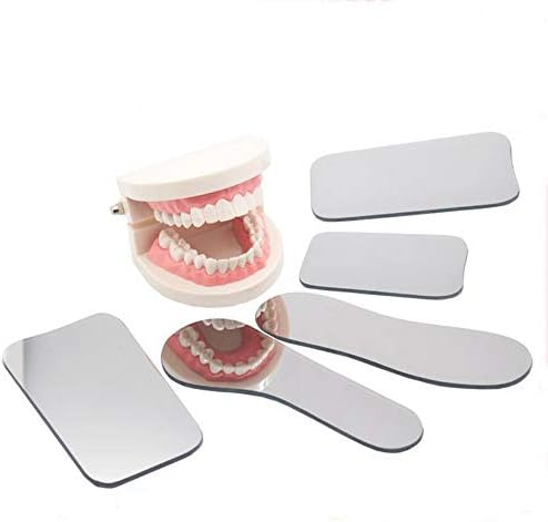 Dental Photograpy Mirrors Occlusal 2-Sided Rhodium Plated Glass Intraoral Mirror Reflector Lingual Buccal Mouth Mirrors -5pcs