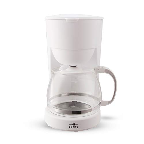 Kaffeemaschine 1,25l 750W Weiss, LENTZ Filterkaffeemaschine Filterkaffeeautomat