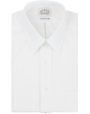 Men's Non Iron Regular Fit Solid Point Collar Dress Shirt
