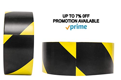 ABC Aisle Marking Tape 3” x 36’.1 Roll of Hazard Warning Tape. Flexible Black, Yellow Tape. Vinyl Tape for Making Steps, Pillars, Parking Lots, Walk Ways. Natural Rubber Adhesive. 7 Mil Thick.