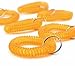 Bluecell Pack of 6 Plastic Wrist Coil Wrist band Key Ring chain for Outdoor Sport (Orange)