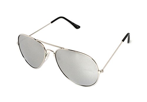 WebDeals - Clear Lens Aviator Eyeglasses Classic Retro Metal Frame… (Silver, Silver Mirror) - Thumbnail 6
