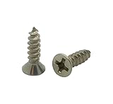 100 Qty #10 x 1/2" Flat Head 304 Stainless Phillips