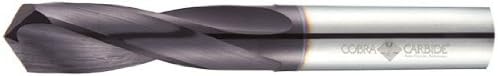 Cobra Carbide 35518 Micro Grain Solid Carbide Stub Length Drill Bit, Uncoated (Bright) Finish, Round Shank, Slow Spiral Flute, 135 Degrees Split Point, 1/4" Size, 2-1/2" Length (Pack of 1)