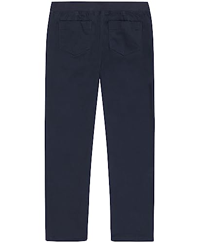 NAUTICA GIRLS’ SCHOOL UNIFORM BOOTCUT PANTS, ADJUSTABLE ELASTIC WAISTBAND WITH BUTTON CLOSURE, COMFORTABLE TWILL MATERIAL, NAVY/HIGH WAIST, 16 PLUS