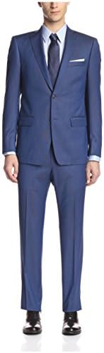 Franklin Tailored Men's Textured Notch Lapel Suit, Blue, 42R