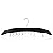SunTrade Wooden Tie Hanger,24 Tie Organizer Rack Hanger Holder Hook (Black, 24 Hooks)