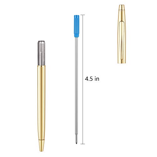 Unibene Cross Compatible Ballpoint Pen Refills 12 Pack, 1.0mm Medium Point-Blue, Smooth Writing Replaceable German Ink Pen Refill