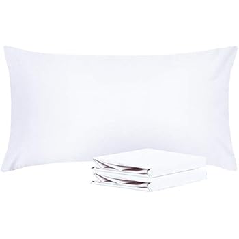 NTBAY King Pillowcases, Set of 2, 100% Brushed Microfiber, Soft and Cozy, Wrinkle, Fade, Stain Resistant, with Envelope Closure, White
