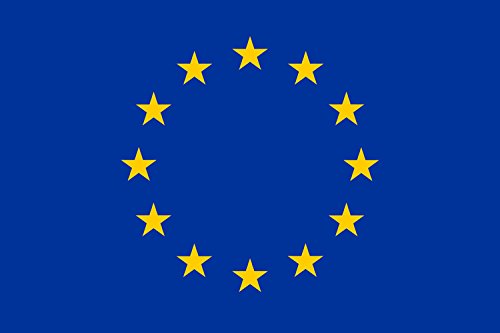 Europe Flag Blue Flag with Eyelets Europe European Union EU Stars Flagpole (60 x 90 cm)