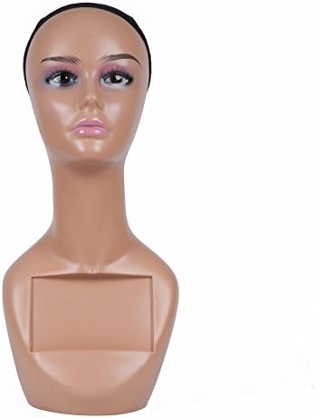 L7 Mannequin Lifesize Female Mannequin Head Manikin Model for Wig Hat Jewelry Display Stand