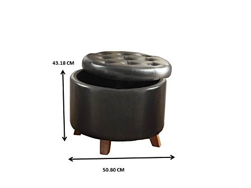 Major-Q Pxf7061 Tufted Brown Finish Faux Leather Storage Cocktail Ottoman