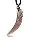Mens Fashion Jewelry Hand Carved Ice Obsidian Amulet Pendant Gemstone Wolf Head Necklace with Chain Rope