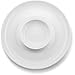 KooK Ceramic Chip & Dip Platter, Large Serving Dish, Round Tray for Snacks and Appetizers, with Bowl for Guacamole, Hummus, Dishwasher Safe, 13 inch, White