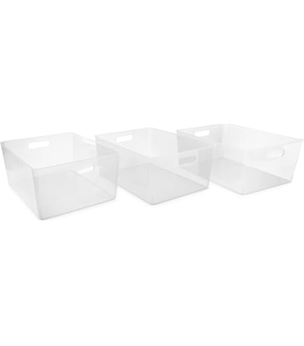 Storage Containers With Lids Best House 3-Piece Clear Plastic Storage ...
