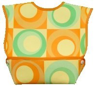 Dex Baby Dura Bib Crum Catcher - Geo Bib, Green & Orange