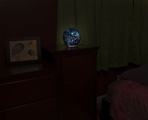 LED Lighted Celestial Reflecting 8" Globe | Battery Operated | Stress Relieving Galaxy Night Light | Built in Sleep Timer