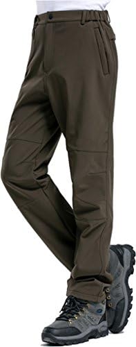 Geval Men's Windproof Waterproof Softshell Fleece Ski Pants(Army Green, US M/Asian XXL)