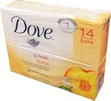 Dove Beauty Bar Go Fresh Burst with Nectarine and White Ginger Scent, 14 Bars
