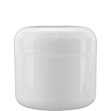 (12 pack) 4 oz. White Plastic Double Walled Jar with White Dome Cap (70/400)