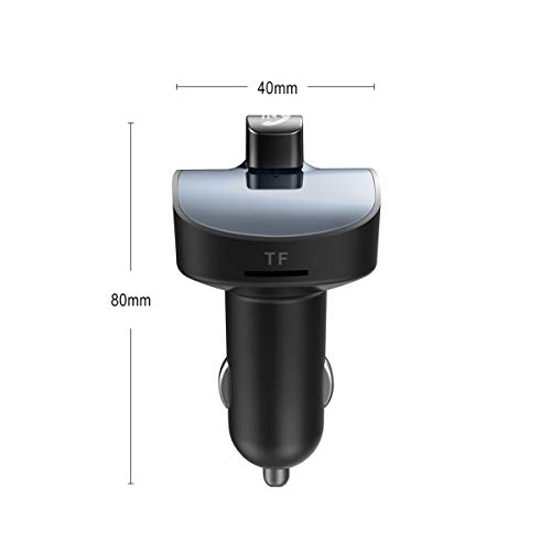 Wireless Bluetooth FM Transmitter Car Kit, Hands Free Calling for All Smartphones 2 USB Ports, PowerIQ Technology SmartCharge Output 2.1A