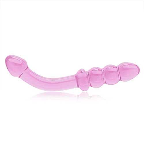 AKStore Crystal Glass Dildo Anal Beads Anal Plug Butt Plug Masturbation Personal Massager G-spot Stimulation Sex Toy for Male/female/couple/lovers(Pink)