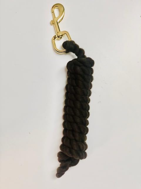 Horse/Pony Cotton Lead Rope with Brass Clip 1.8m (Brown)