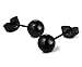 Jstyle Jewelry Stainless Steel Mens Womens Ball Stud Earrings Round 2-7mm 6 Pairs Black