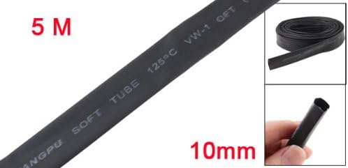 sourcingmap Black 10mm Dia 2:1 Heat Shrink Tubing Shrinkable Tube Wire Wrap 5M - Image 3