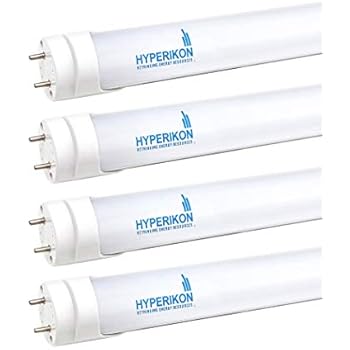 Hyperikon 2 Foot LED Tube, T8 25 Watt (8W), T10 T12 Light Bulbs, 4000K Daylight, Dual End Fluorescent Replacement, Frosted, UL, 4 Pack