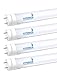 Hyperikon T8 LED Light Tube, 2ft, 8W (25W equivalent), 4000K (Daylight Glow), Frosted Cover, Dual-end powered, DLC & UL - (Pack of 4)