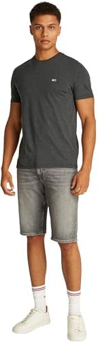 Tommy Jeans TJM Xslim Jasper Htr tee Ext Dm0dm20363 S/S T-Shirt, Preto (Preto Htr), M Masculino